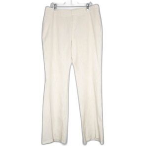 Banana Republic Womens‎ Martin Fit Pants Size 14 White Cream Linen Blend Career